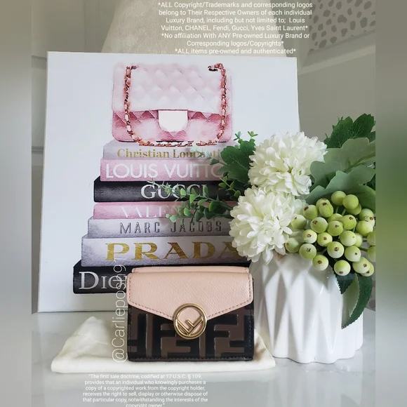 Authentic Pre-owned Fendi Zucca F Is FF Micro Trifold Compact Wallet - Picture 2 of 16